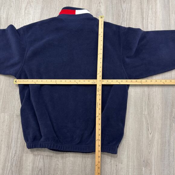 Vintage Tommy Hilfiger 1/4 Zip Fleece Men's Large Blue 90s Rap Hip Hop Preppy - Picture 6 of 6